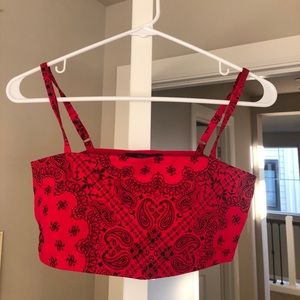 Bandana Print Crop Top